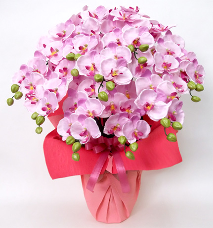 光触媒 造花 胡蝶蘭アレンジ特大サイズ陶器仕様F(9本立ち・ラベンダー)