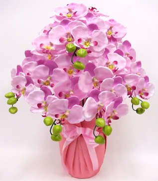 光触媒 造花 胡蝶蘭アレンジ5本立ちE(ラベンダー)